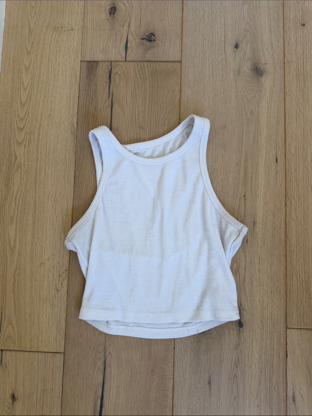 White Ribbed Tank Top - Women